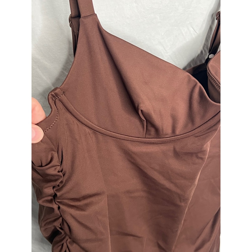 NWT Skims Sculpting Swim Ruched One Piece Bathing Suit Plus Sz 3X Cocoa Brown - Picture 3 of 11